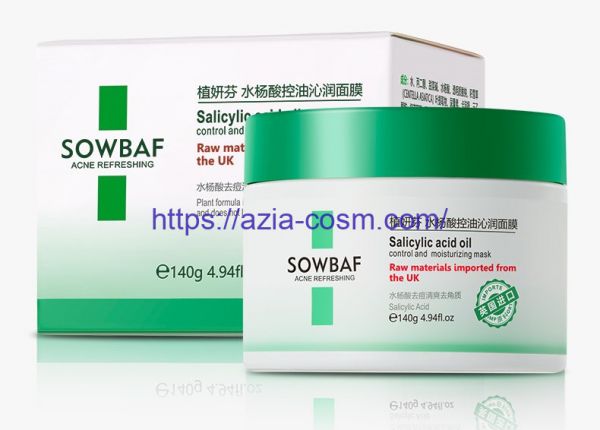 Sowbaf anti-inflammatory cream-mask with salicylic acid and centella extract (49549)
